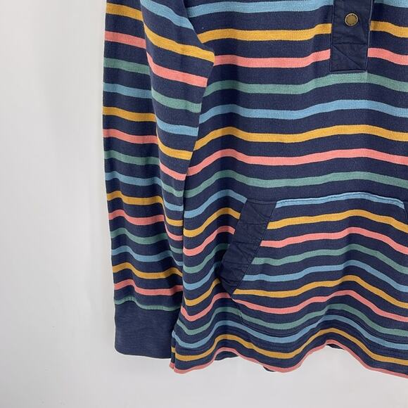 L. L. Bean striped 1/4 snap up long sleeve mock neck pullover sweater sz M - Picture 3 of 6